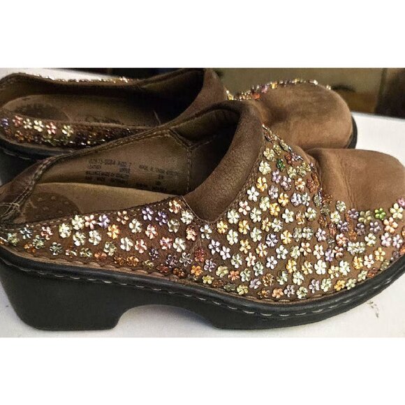 Brown Leather Mules Accented w/Metal Embellishments - Picture 8 of 8